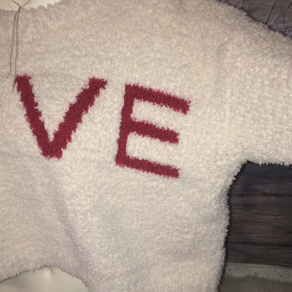 Cozy Casual “LOVE” Fuzzy Sweater - Picture 4 of 8